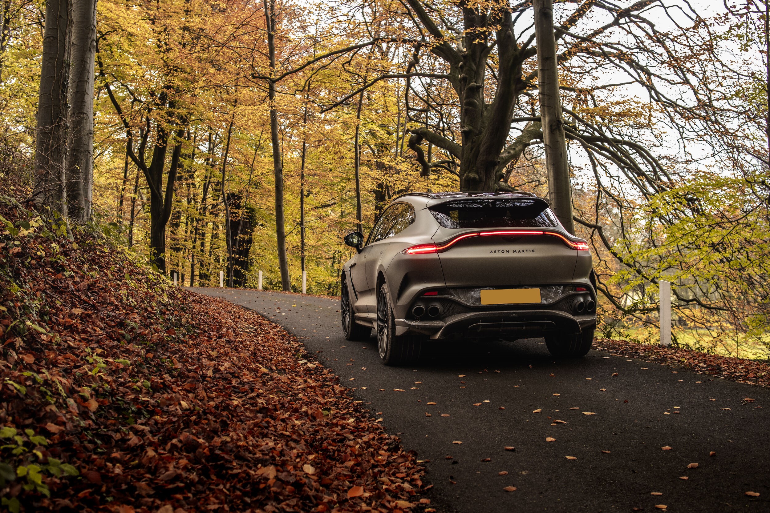 Aston Martin Vantage Roadster in middle of road